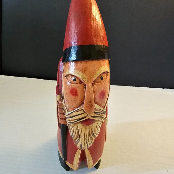 Vintage Old Carved Wood Painted Folk Art Tales Elf Santa Claus Denmark Germany - Picture 13 of 16